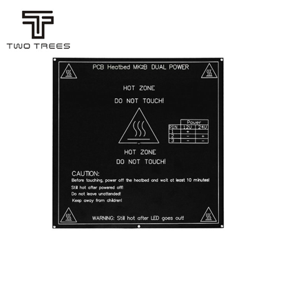 نمای کامل هیت بد PCB مشکی ۲۱۴x۲۱۴ با دیاگرام اتصالات ۱۲ و ۲۴ ولت و هشدارهای ایمنی
